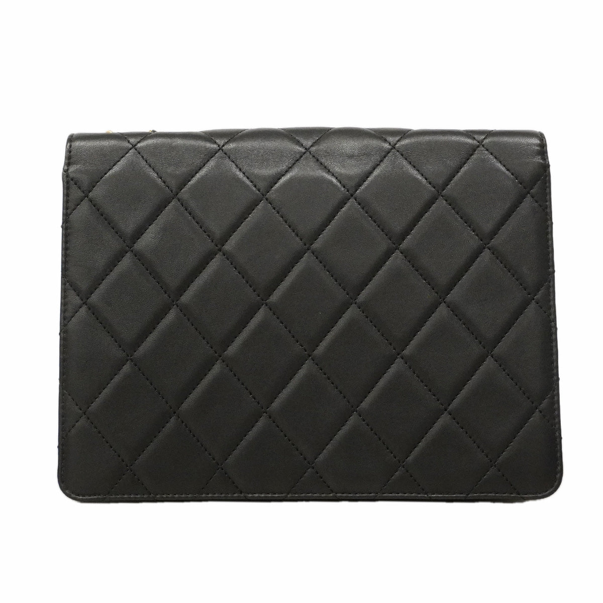 【6ha0043】シャネル ショルダーバッグ マトラッセ Wチェーン ラムスキン ブラック ゴールド金具【中古】レディース