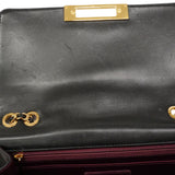 【6ha0043】シャネル ショルダーバッグ マトラッセ Wチェーン ラムスキン ブラック ゴールド金具【中古】レディース