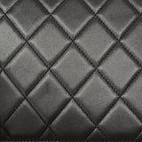 【6ha0043】シャネル ショルダーバッグ マトラッセ Wチェーン ラムスキン ブラック ゴールド金具【中古】レディース