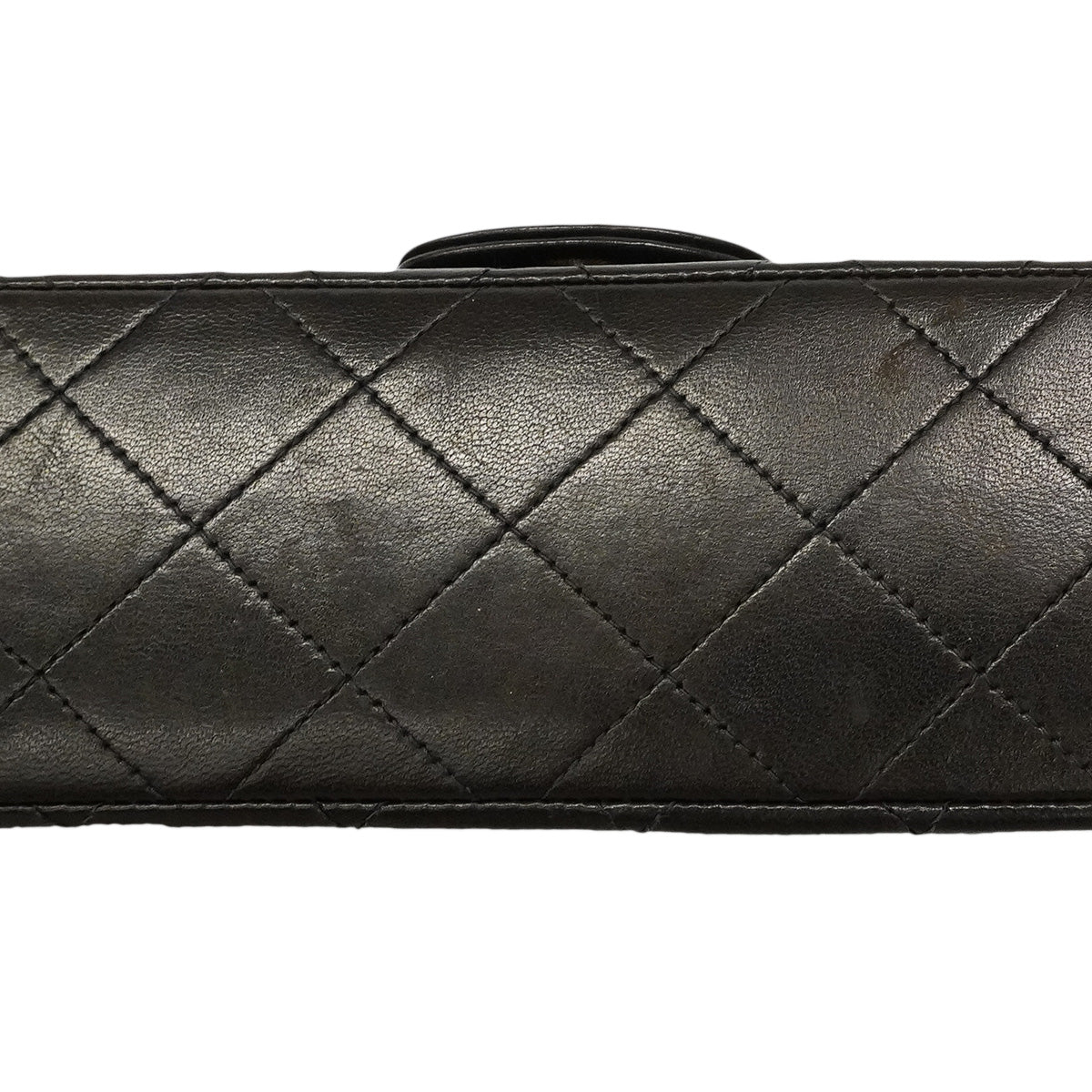 【6ha0044】シャネル ショルダーバッグ マトラッセ Wフラップ Wチェーン ラムスキン ブラック ゴールド金具【中古】レディース