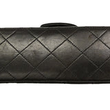 【6ha0044】シャネル ショルダーバッグ マトラッセ Wフラップ Wチェーン ラムスキン ブラック ゴールド金具【中古】レディース