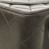 【6ha0044】シャネル ショルダーバッグ マトラッセ Wフラップ Wチェーン ラムスキン ブラック ゴールド金具【中古】レディース