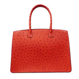【6ha0046】エルメス ハンドバッグ ホワイトバスPM オーストリッチ ルージュヴィフ ゴールド金具 □F刻印【中古】レディース