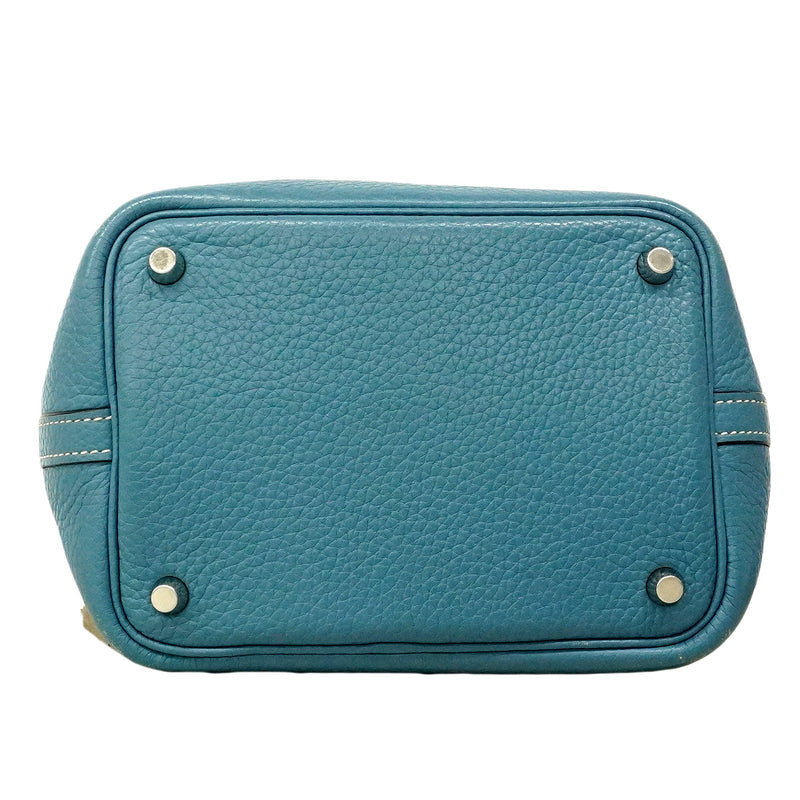 【6ha0048】エルメス ハンドバッグ ピコタンロックPM トリヨンクレマンス ブルージーン シルバー金具 □P刻印【中古】レディース