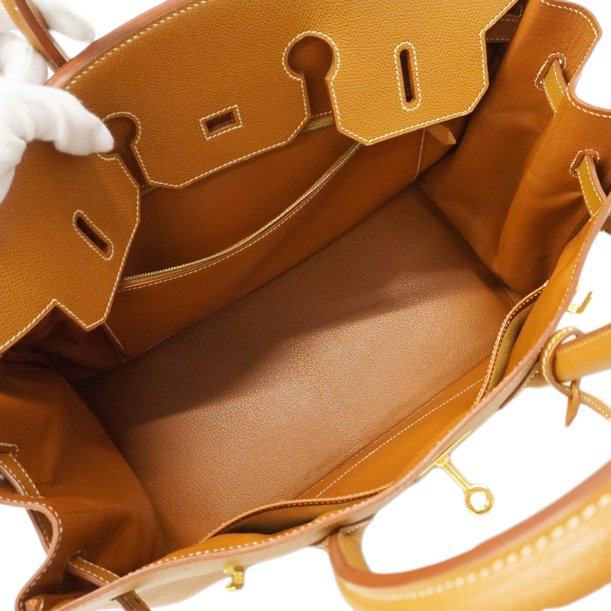 【6ha0051】エルメス ハンドバッグ バーキン35 クシュベル ゴールド ゴールド金具 □C刻印【中古】レディース