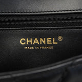 【6hb0077】シャネル ショルダーバッグ マトラッセ Wチェーン ラムスキン ブラック ゴールド金具【中古】レディース