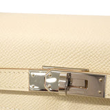 【6hb0080-g】エルメス ハンドバッグ ケリー25 ヴォーエプソン クレ シルバー金具 B刻印 2wayバッグ【中古】レディース