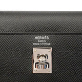 【6hb0081-g】エルメス ハンドバッグ ケリー25 ヴォーエプソン ブラック シルバー金具 U刻印 2wayバッグ【中古】レディース