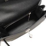 【6hb0081-g】エルメス ハンドバッグ ケリー25 ヴォーエプソン ブラック シルバー金具 U刻印 2wayバッグ【中古】レディース