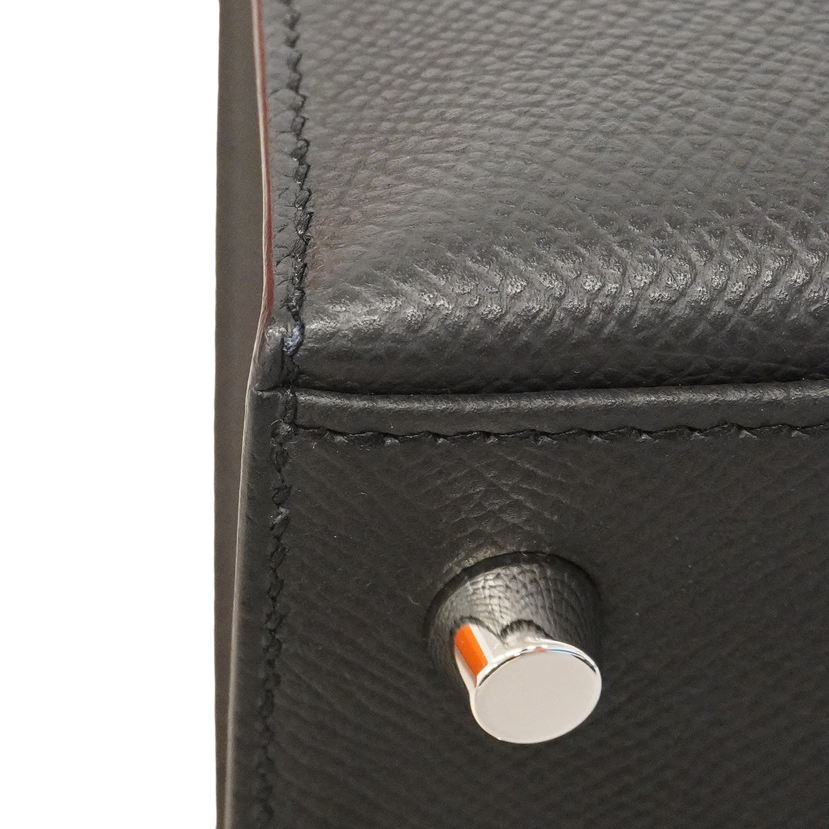 【6hb0081-g】エルメス ハンドバッグ ケリー25 ヴォーエプソン ブラック シルバー金具 U刻印 2wayバッグ【中古】レディース