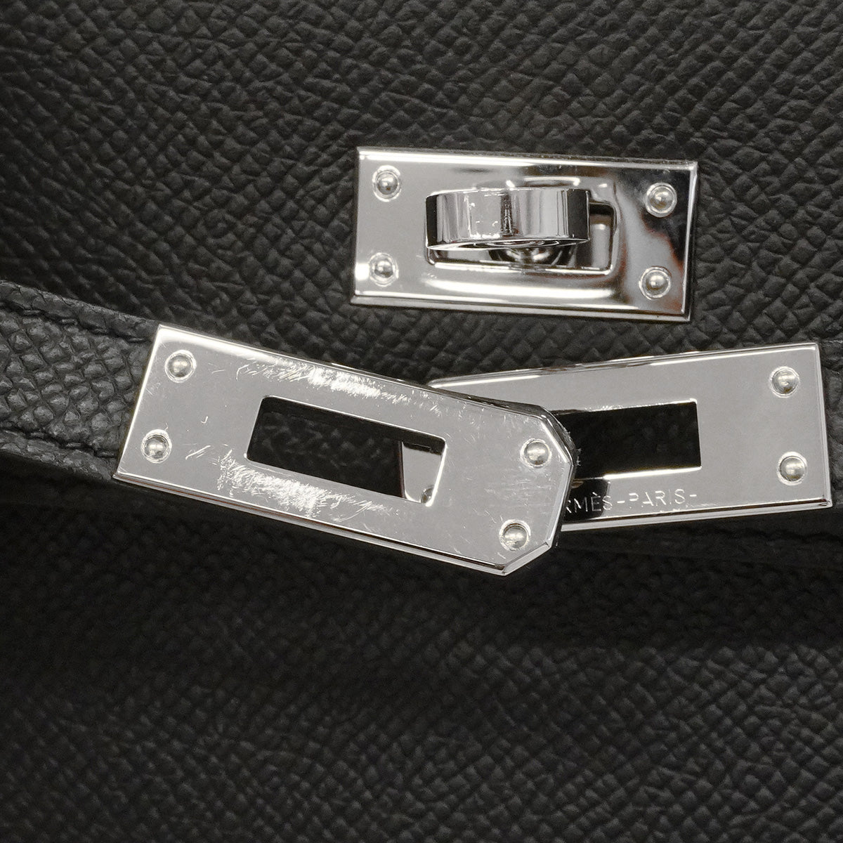 【6hb0081-g】エルメス ハンドバッグ ケリー25 ヴォーエプソン ブラック シルバー金具 U刻印 2wayバッグ【中古】レディース