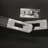 【6hb0081-g】エルメス ハンドバッグ ケリー25 ヴォーエプソン ブラック シルバー金具 U刻印 2wayバッグ【中古】レディース