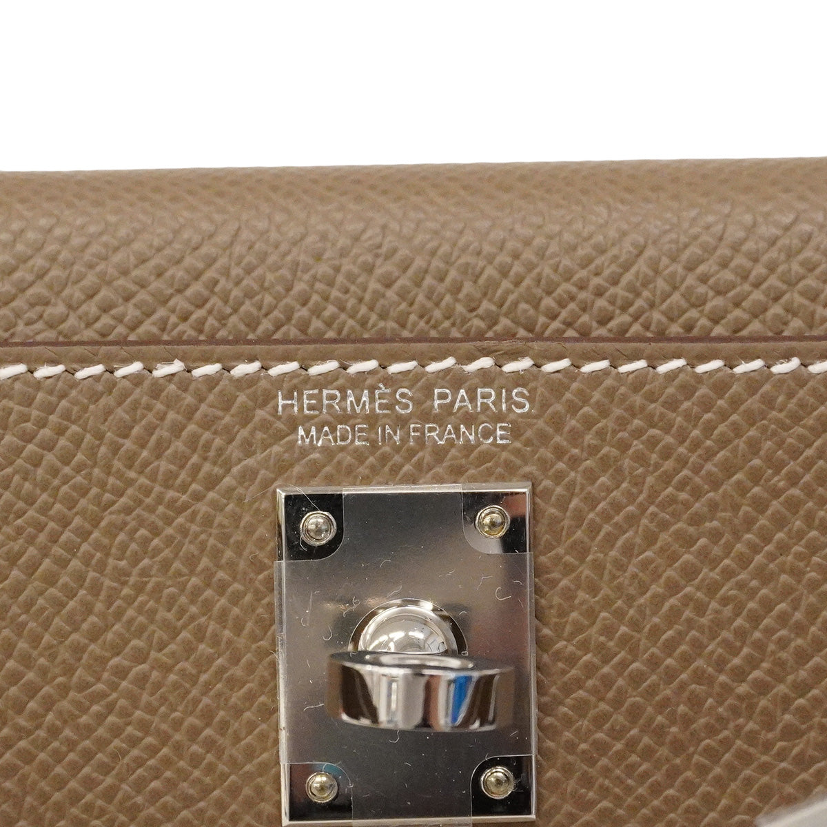【6hb0082-g】エルメス ハンドバッグ ミニケリー2 ヴォーエプソン エトゥープ シルバー金具 K刻印 2wayバッグ【中古】レディース