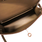 【6hb0082-g】エルメス ハンドバッグ ミニケリー2 ヴォーエプソン エトゥープ シルバー金具 K刻印 2wayバッグ【中古】レディース