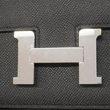 【6hb0083】エルメス ショルダーバッグ コンスタンスミニ ヴォーエプソン ブラック シルバー金具 K刻印【中古】レディース