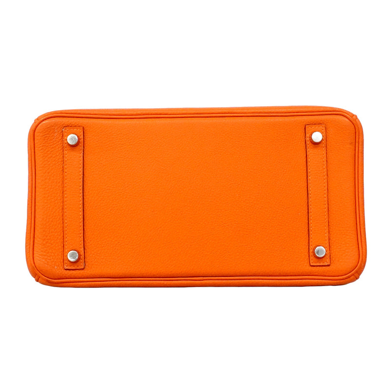 【6hb0085】エルメス ハンドバッグ バーキン30 トゴ オレンジ シルバー金具 □M刻印【中古】レディース