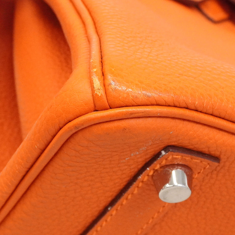 【6hb0085】エルメス ハンドバッグ バーキン30 トゴ オレンジ シルバー金具 □M刻印【中古】レディース