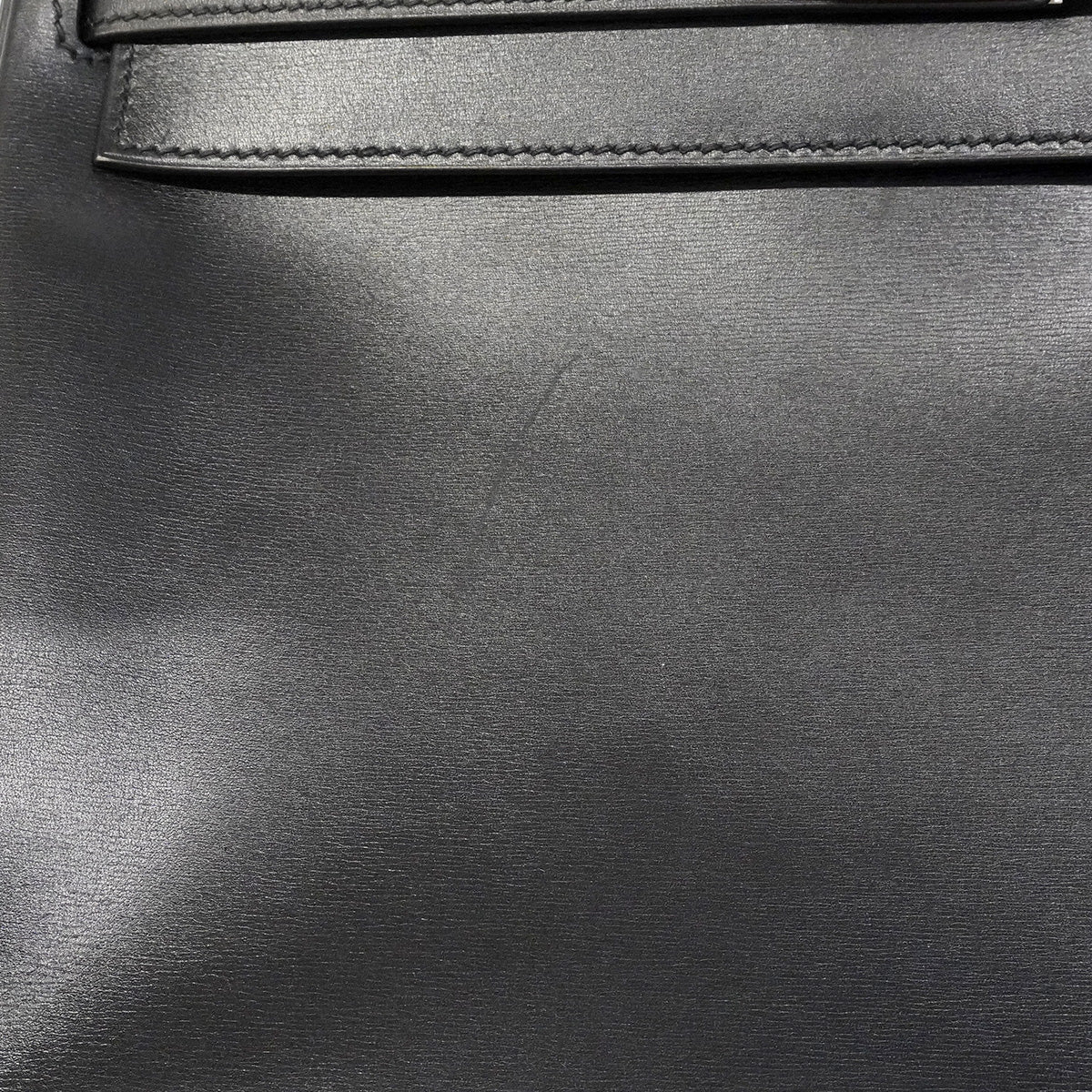 【6hb0086】エルメス ハンドバッグ ケリー32 ボックスカーフ ブラック シルバー金具 □B刻印 2wayバッグ【中古】レディース