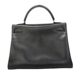 【6hb0086】エルメス ハンドバッグ ケリー32 ボックスカーフ ブラック シルバー金具 □B刻印 2wayバッグ【中古】レディース