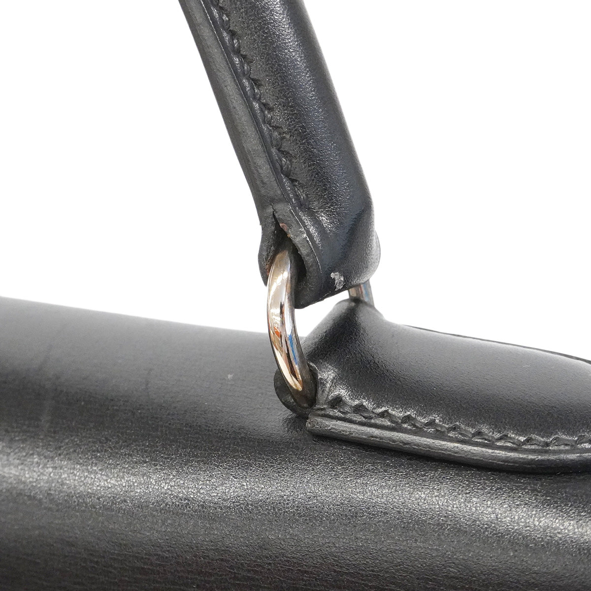 【6hb0086】エルメス ハンドバッグ ケリー32 ボックスカーフ ブラック シルバー金具 □B刻印 2wayバッグ【中古】レディース