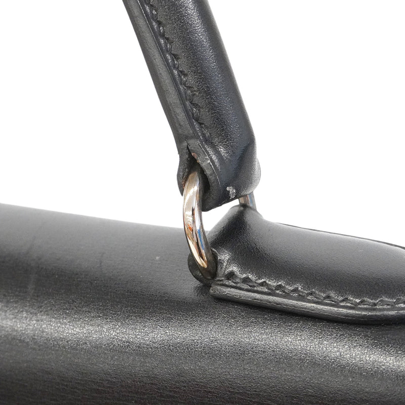 【6hb0086】エルメス ハンドバッグ ケリー32 ボックスカーフ ブラック シルバー金具 □B刻印 2wayバッグ【中古】レディース