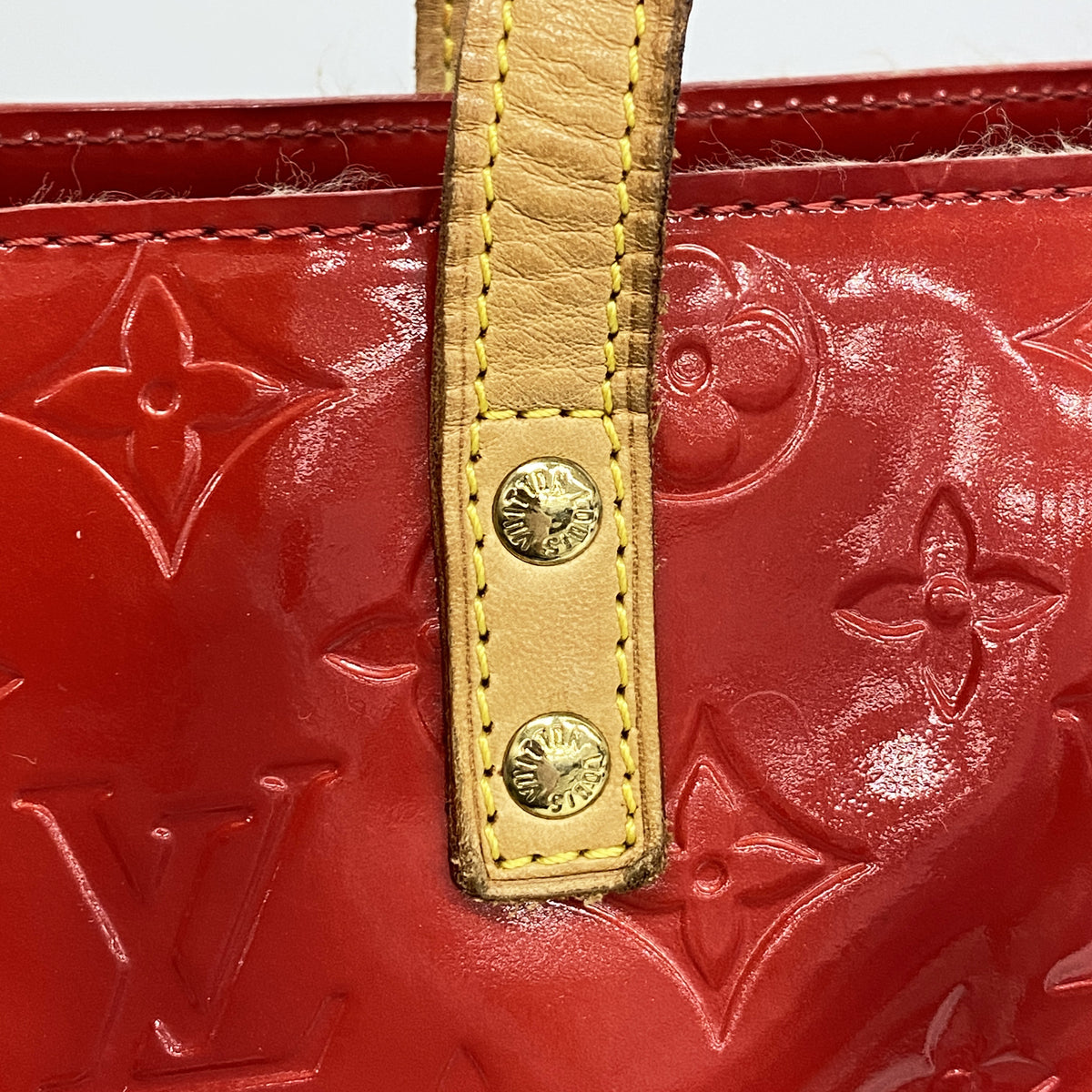 【6hb0089】ルイヴィトン トートバッグ ヴェルニ リードMM M91086 ルージュ【中古】レディース
