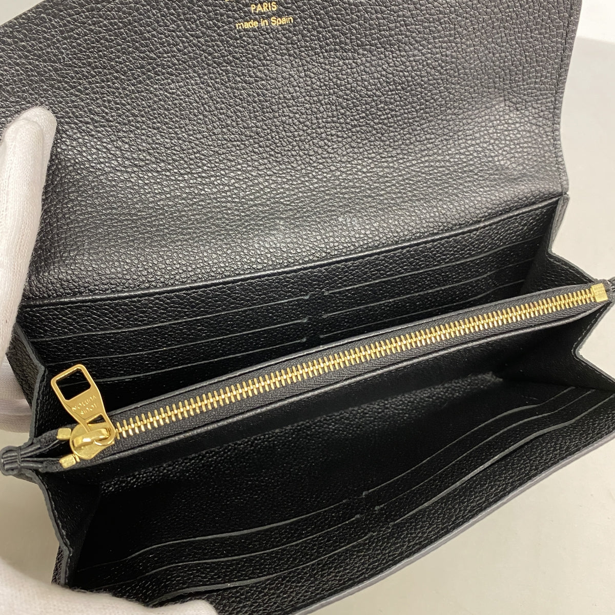 【6hb0090】ルイヴィトン 長財布 モノグラム・アンプラント ポルトフォイユサラ M82257 ノワール【中古】レディース