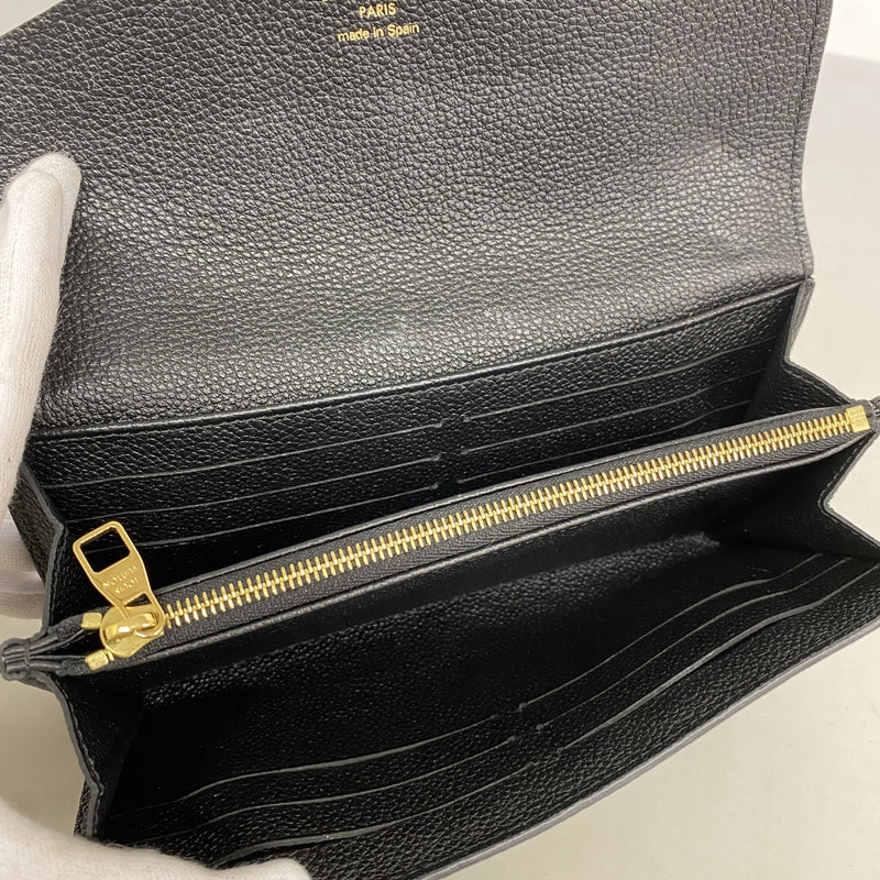 【6hb0090】ルイヴィトン 長財布 モノグラム・アンプラント ポルトフォイユサラ M82257 ノワール【中古】レディース