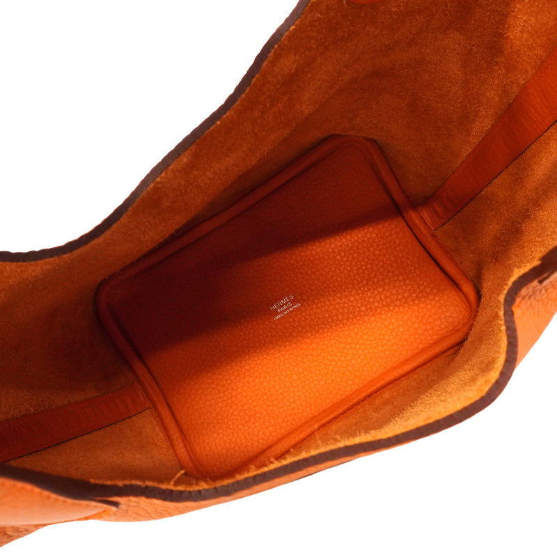 【6hb0092】エルメス ハンドバッグ ピコタンロックPM トリヨンクレマンス オレンジ シルバー金具 K刻印【中古】レディース