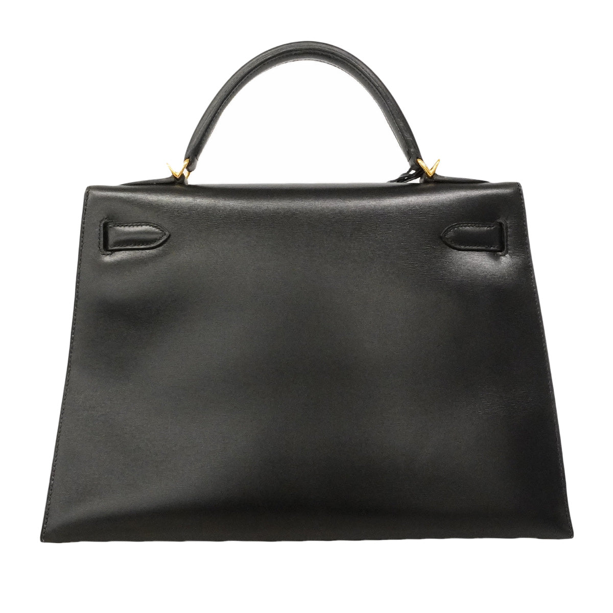 【6hb0093】エルメス ハンドバッグ ケリー32 ボックスカーフ ブラック ゴールド金具 □E刻印 2wayバッグ【中古】レディース