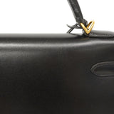 【6hb0093】エルメス ハンドバッグ ケリー32 ボックスカーフ ブラック ゴールド金具 □E刻印 2wayバッグ【中古】レディース