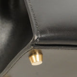 【6hb0093】エルメス ハンドバッグ ケリー32 ボックスカーフ ブラック ゴールド金具 □E刻印 2wayバッグ【中古】レディース