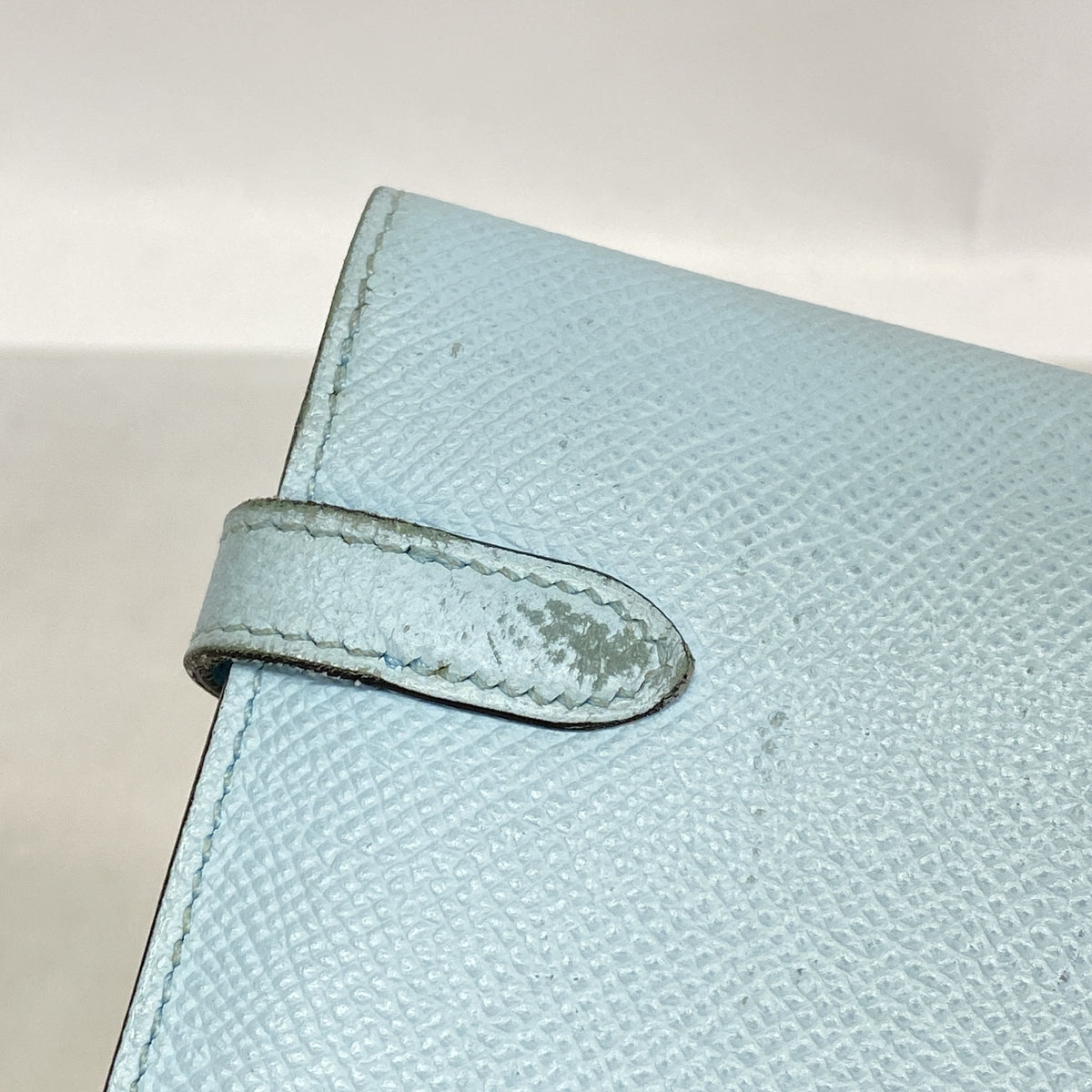 【6hb0116】エルメス 長財布 ケリーウォレット ヴォーエプソン ブルーゼフィール シルバー金具 X刻印【中古】レディース