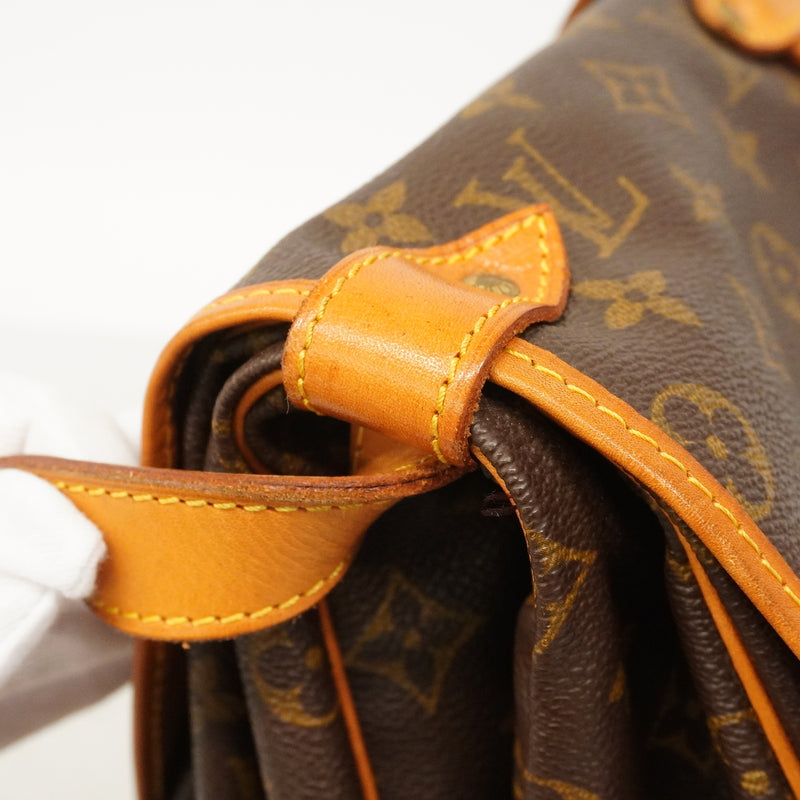【6hb0125】ルイヴィトン ショルダーバッグ モノグラム ソミュール35 M42254 ブラウン【中古】レディース