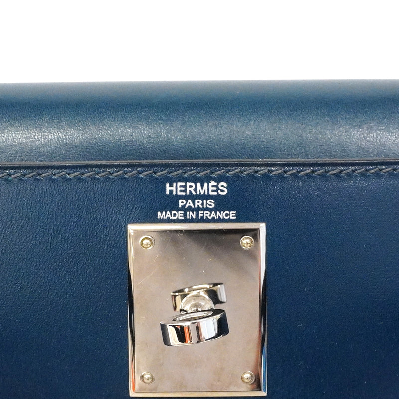 【6hb0128】エルメス ハンドバッグ ケリー28 ボックスカーフ コルヴェール シルバー金具 □L刻印 2wayバッグ【中古】レディース