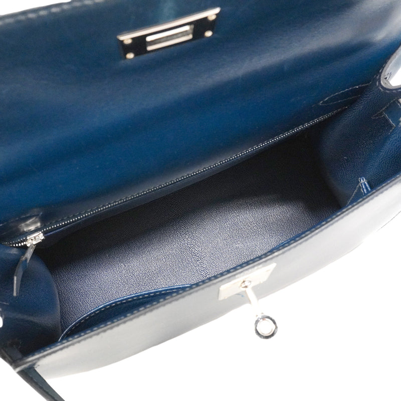 【6hb0128】エルメス ハンドバッグ ケリー28 ボックスカーフ コルヴェール シルバー金具 □L刻印 2wayバッグ【中古】レディース