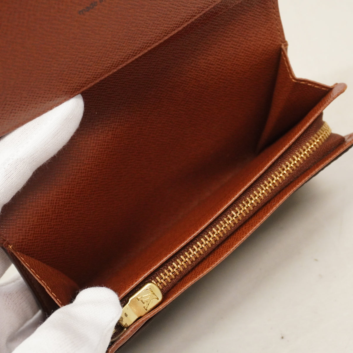 【6hb0145】ルイヴィトン 財布 モノグラム ポルトモネビエトレゾール M61730 ブラウン【中古】レディース