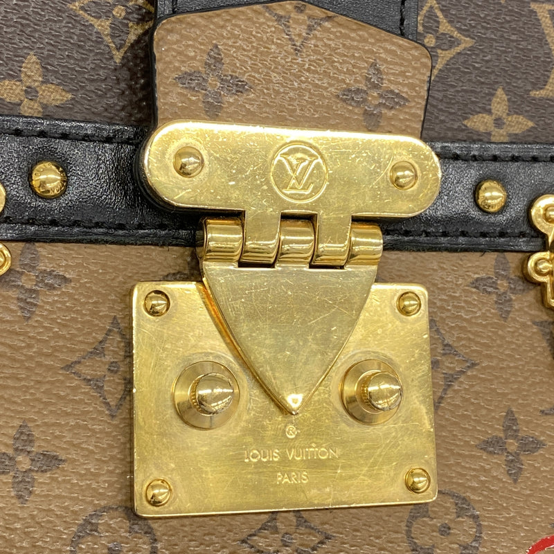 【6hb0146】ルイヴィトン ショルダーバッグ モノグラム・リバース トランククラッチ M43596 ブラウン ブラック【中古】レディース