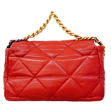 【6hb0157】シャネル ハンドバッグ チェーンショルダー シャネル19 レザー レッド ゴールド金具 2wayバッグ【中古】レディース
