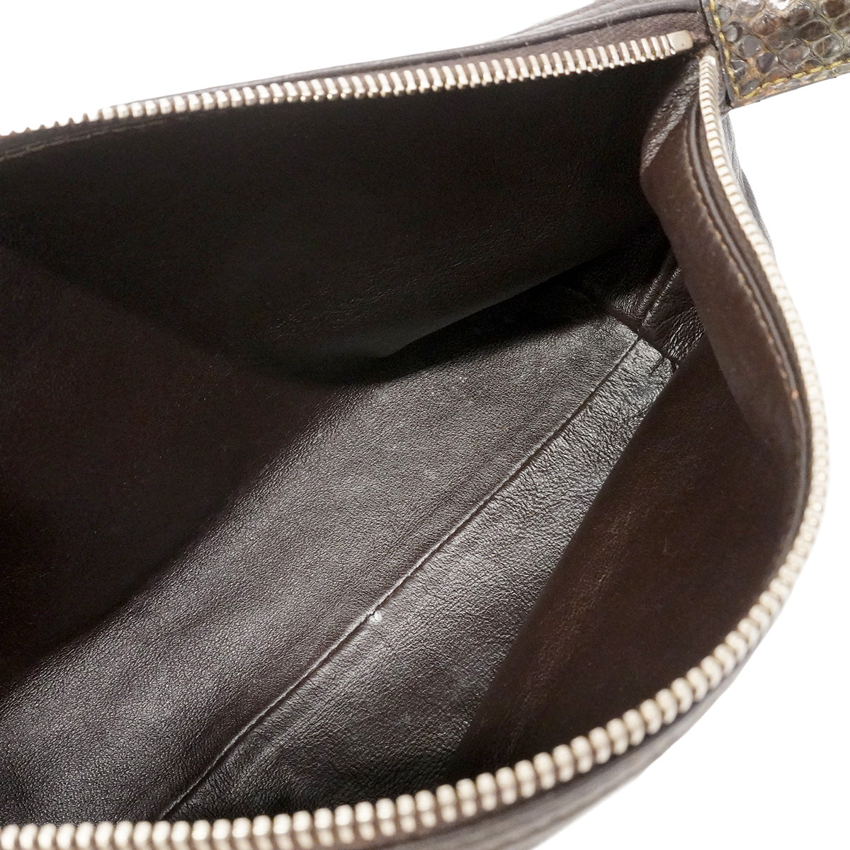 【6hb0158】シャネル トートバッグ エグゼクティブ パイソン ブラウン シルバー金具【中古】レディース