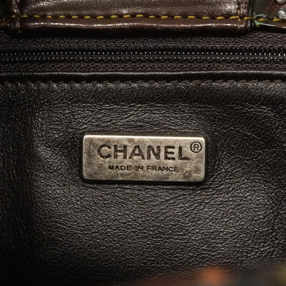 【6hb0158】シャネル トートバッグ エグゼクティブ パイソン ブラウン シルバー金具【中古】レディース