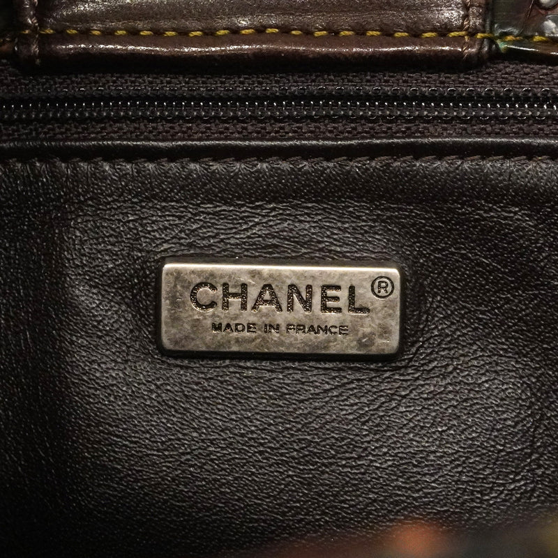 【6hb0158】シャネル トートバッグ エグゼクティブ パイソン ブラウン シルバー金具【中古】レディース