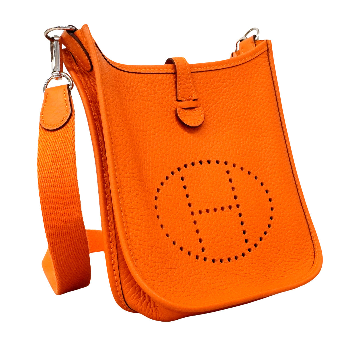 【6hb0160】エルメス ショルダーバッグ エヴリンTPM トリヨンクレマンス オレンジ シルバー金具 B刻印【中古】レディース