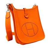 【6hb0160】エルメス ショルダーバッグ エヴリンTPM トリヨンクレマンス オレンジ シルバー金具 B刻印【中古】レディース
