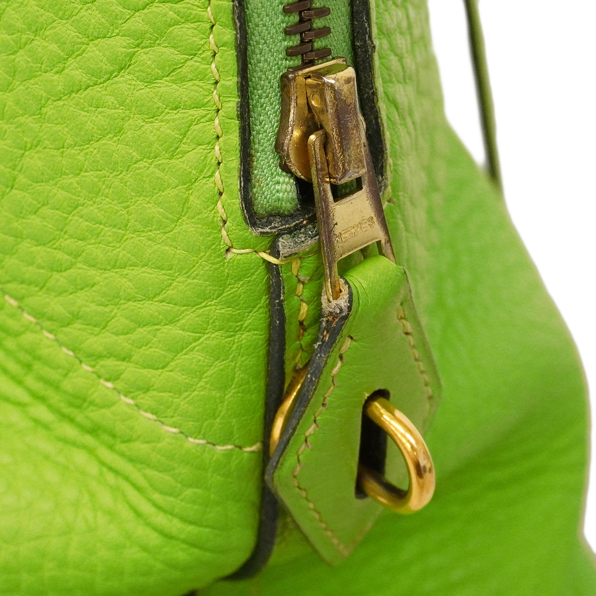 【6hb0161】エルメス ハンドバッグ ボリード35 トリヨンクレマンス アップルグリーン ゴールド金具 □G刻印 2wayバッグ【中古】レディース