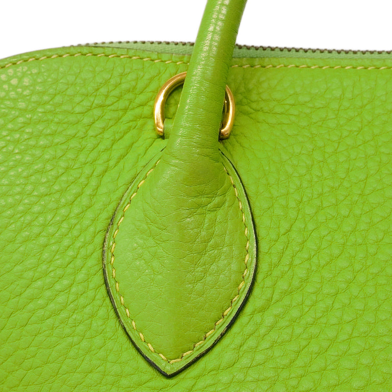【6hb0161】エルメス ハンドバッグ ボリード35 トリヨンクレマンス アップルグリーン ゴールド金具 □G刻印 2wayバッグ【中古】レディース