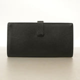 【6hb0173】エルメス 長財布 ベアンスフレ ヴォーエプソン ブラック ゴールド金具 Y刻印【中古】レディース