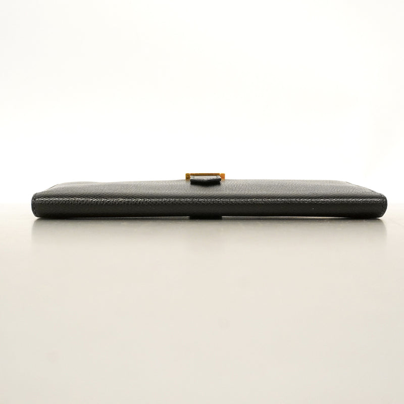 【6hb0173】エルメス 長財布 ベアンスフレ ヴォーエプソン ブラック ゴールド金具 Y刻印【中古】レディース