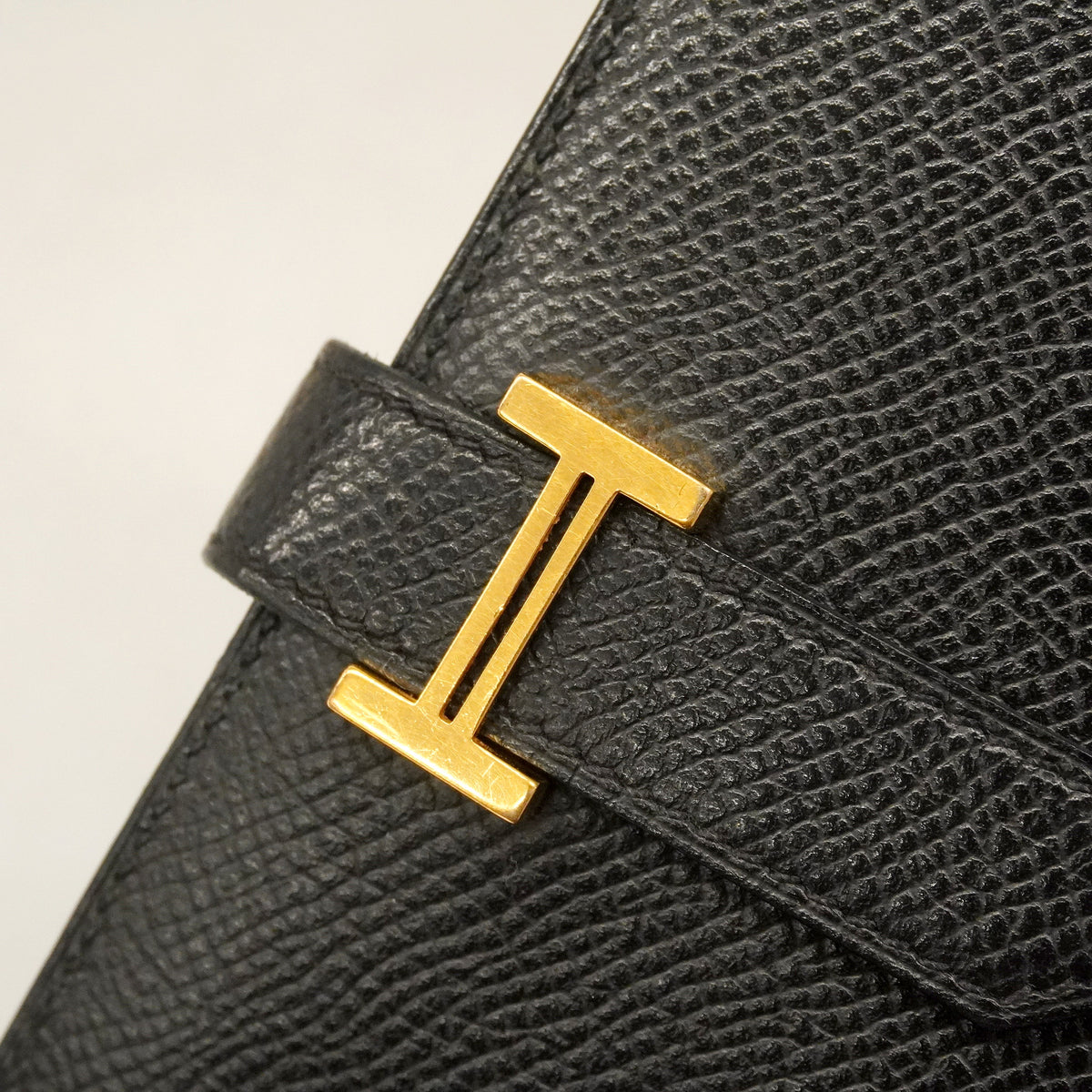 【6hb0173】エルメス 長財布 ベアンスフレ ヴォーエプソン ブラック ゴールド金具 Y刻印【中古】レディース