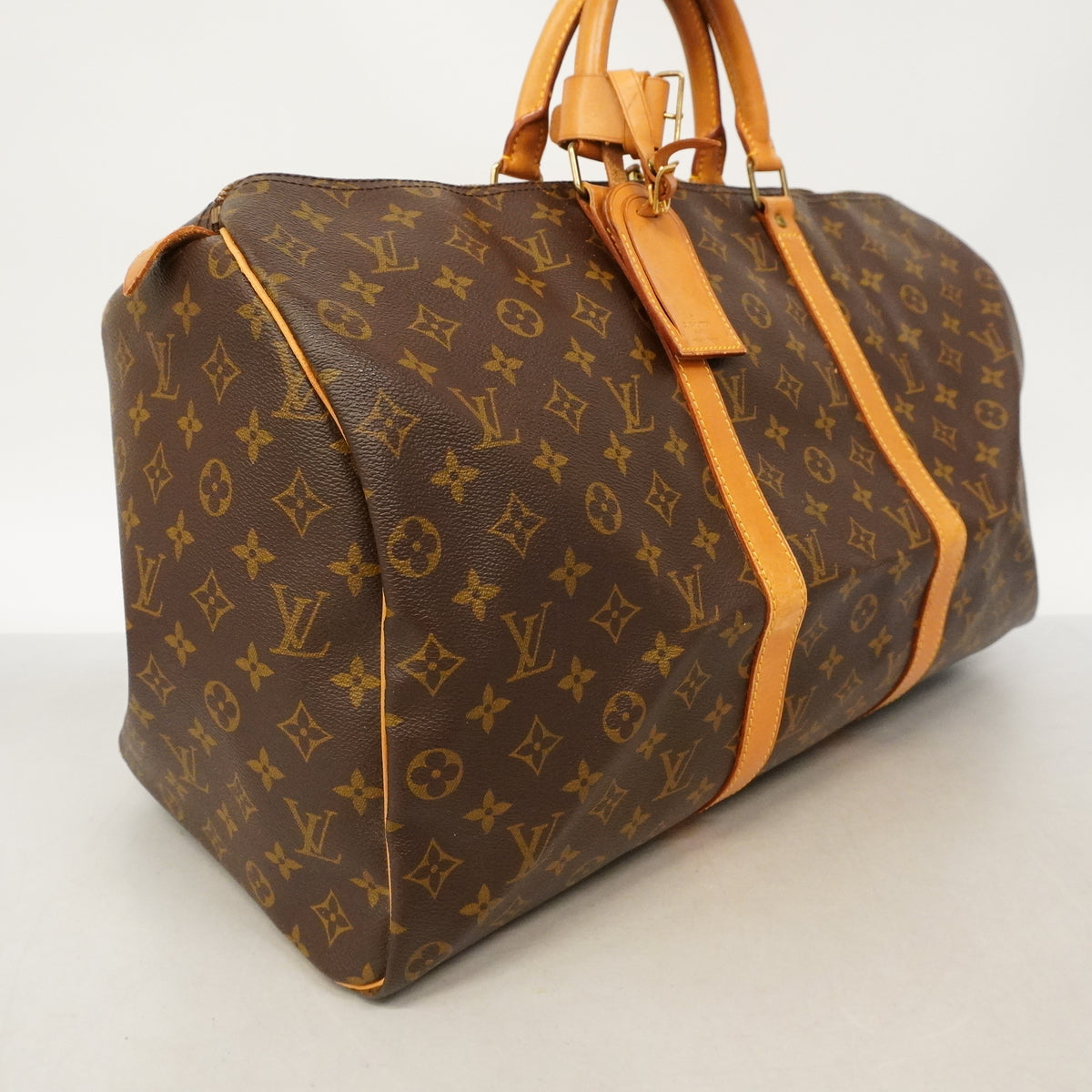 【6hb0179】ルイヴィトン ボストンバッグ モノグラム キーポル50 M41426 ブラウン【中古】メンズ レディース ユニセックス